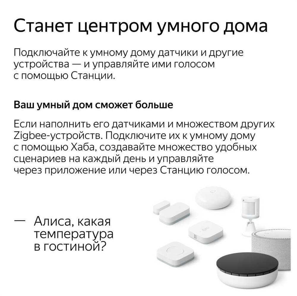Умная колонка Яндекс Станция Мини с часами - черная