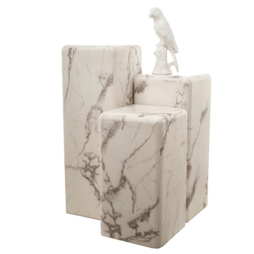 Приставной столик Pillar marble white S