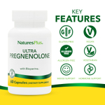 NaturesPlus, ультрапрегненолон с Bioperine®, 60 капсул