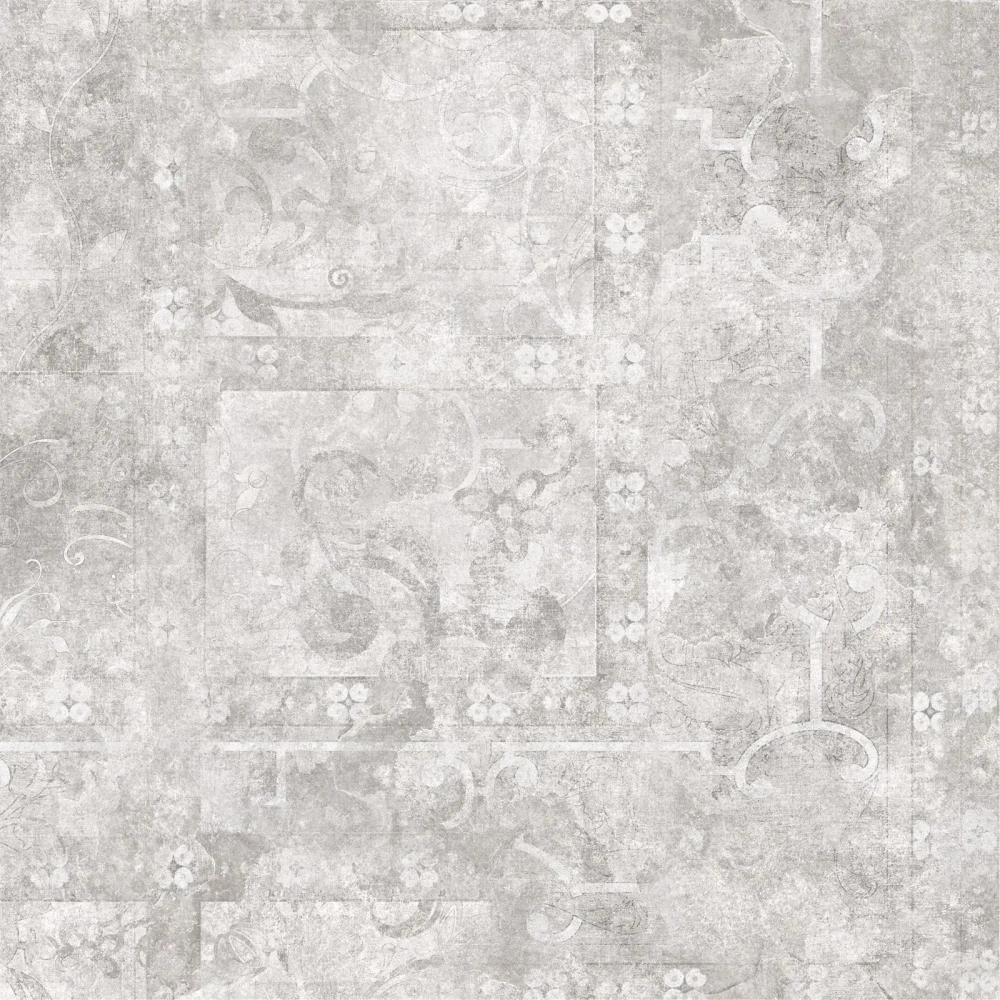 Керамогранит Alma Ceramica GFU6060BTP17R Beton Pro 60x60 серый глазурованный матовый / противоскользящий / карвинг под бетон / с орнаментом