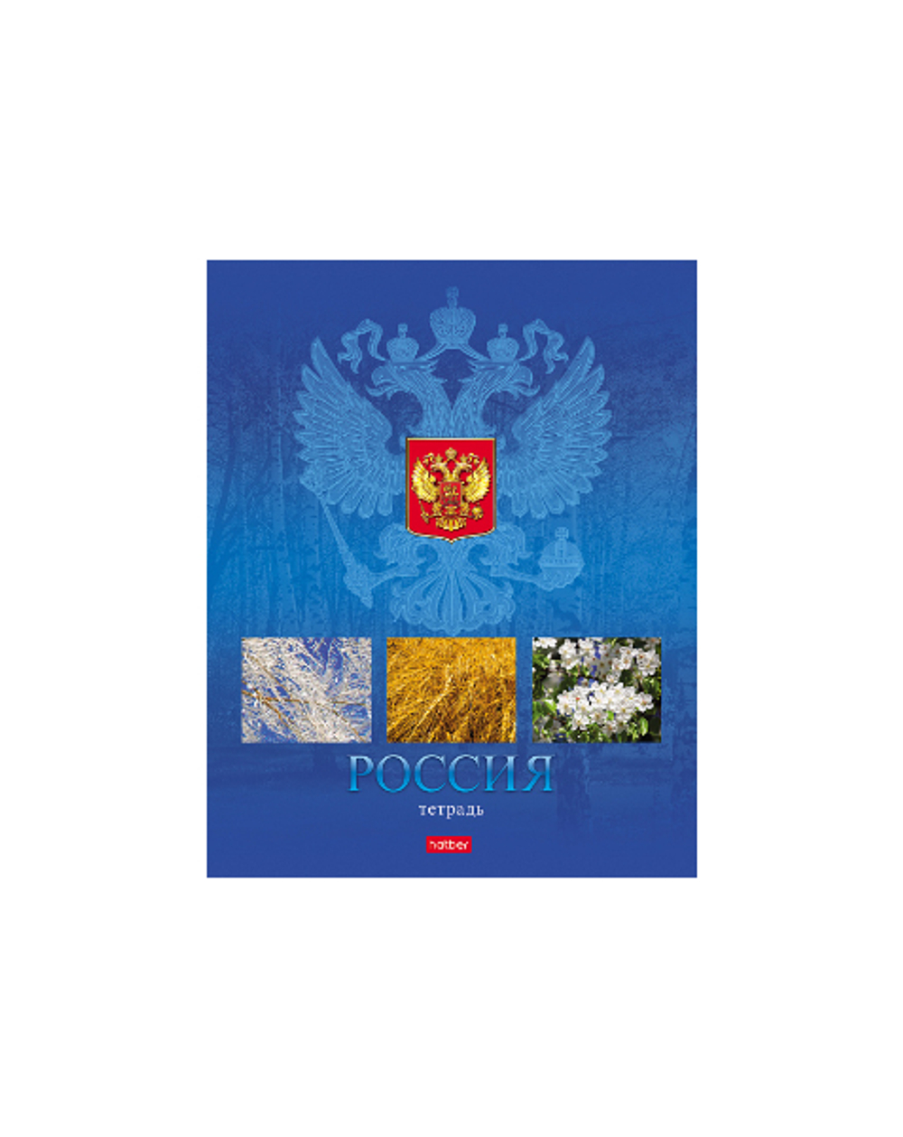 Тетрадь 48 листов в клетку "Россия"- (с гимном) 5 диз.в блоке скругл.углы