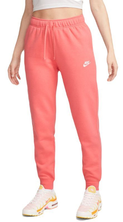 Женские теннисные брюки Nike Sportswear Club Fleece Pant - sea coral/white