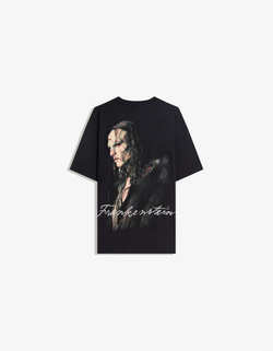 BERSHKA Футболка с принтом Frankenstein, черный