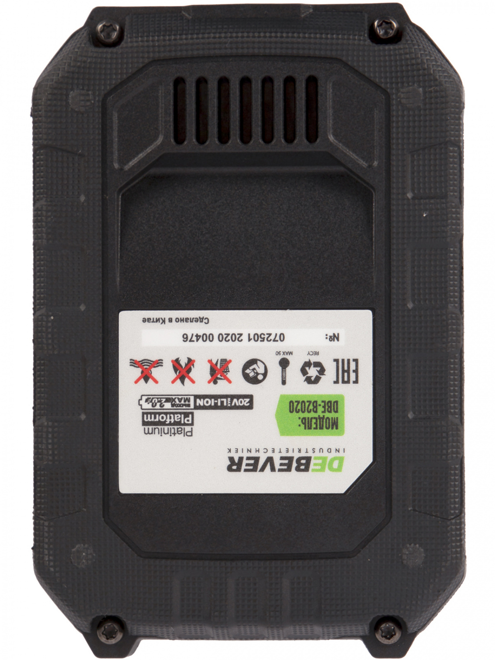 DBE-B2020 Аккумулятор DeBever li-ion; 20В; 2,0 Ач