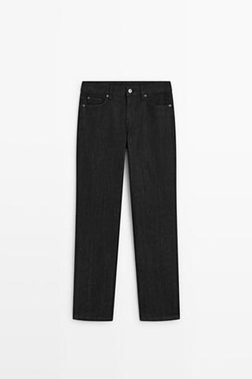 Massimo Dutti Джинсы прямого кроя с низкой посадкой, черный