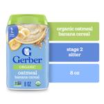 Gerber, Organic for Baby, Grain & Grow™, 2nd Foods®, овсяная и банановая хлопья, 227 г (8 унций)