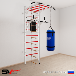 Шведская стенка Sv Sport 5451 (Турник рукоход/Брусья/Канат/Лестница/Цепь/Мешок 15кг)