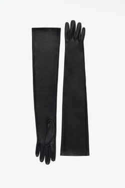 ZARA X JOHN GALLIANO ДЛИННЫЕ ПЕРЧАТКИ ИЗ 100% КОЖИ LIMITED EDITION, ЧЕРНЫЙ
