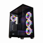Корпус BaseTech eXtreme GFX-05, Без БП, EATX, чёрный, 4xFRGB FAN, 2xUSB2, 1xUSB3, бок: закалённое стекло (BT-GFX-05-TG-4F-RGB)