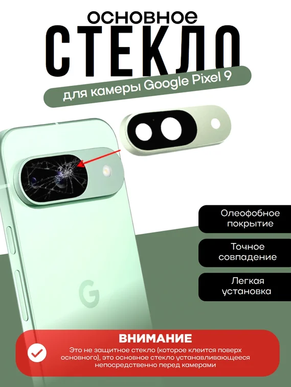 Основное стекло камеры с рамкой Google Pixel 9 Wintergreen (Зеленый)