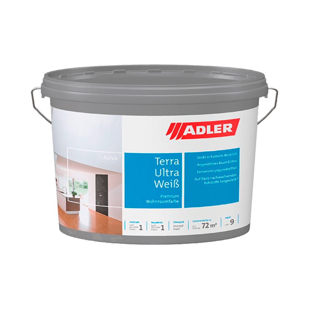 Aviva Terra Ultra-Weiß - моющаяся краска для стен и потолка | Adler (Австрия)