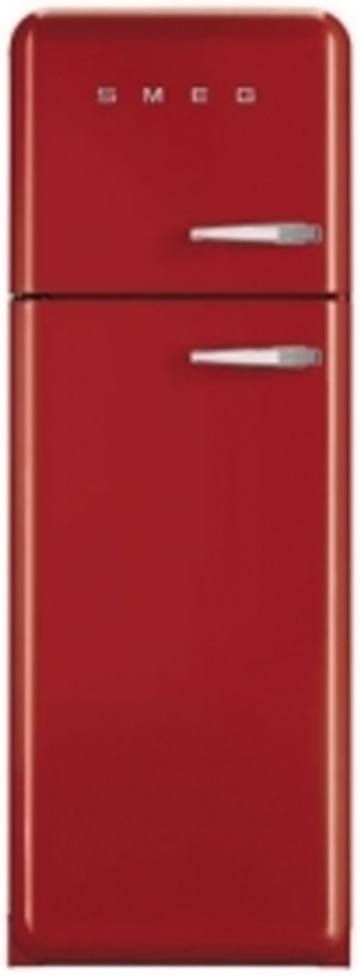 Красный холодильник c морозилкой вверху Smeg FAB30LRD6