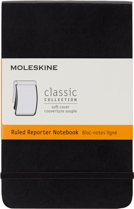 Блокнот Moleskine REPORTER SOFT (QP811) Pocket 192стр. в линейку, мягкая обложка, черный
