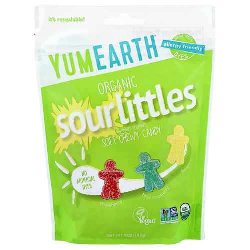 YumEarth, Organic SourLittles™, жевательные конфеты, со вкусом клубники, голубой малины и лимона, 142 г (5 унций)