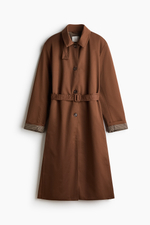 Пальто оверсайз с поясом - H&M
