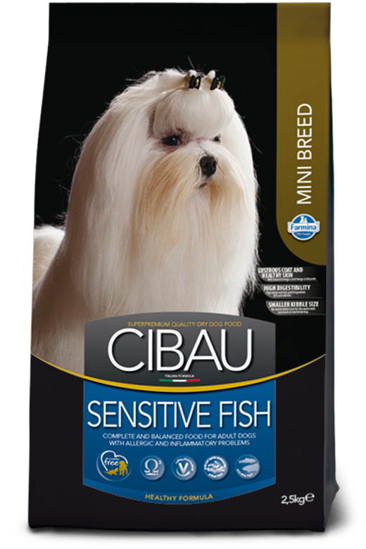 DOG Фармина Cibau Sensitive Полнорационный сухой корм для взрослых собак мелких пород. Снижает риск развития аллергических реакций. 2.5кг