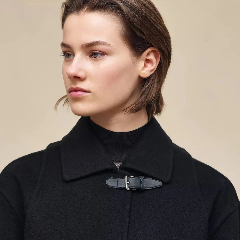 Женское кашемировое пальто Hermès Inspiration Trench Noir