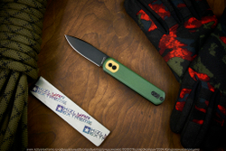 Нож Vosteed Corgi сталь 14C28N Black Stonewash рукоять Green Micarta