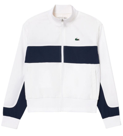 Женская Кофта теннисная Lacoste Ultra-Dry Colourblock Stretch Tennis Jacket - белый/темно-синий