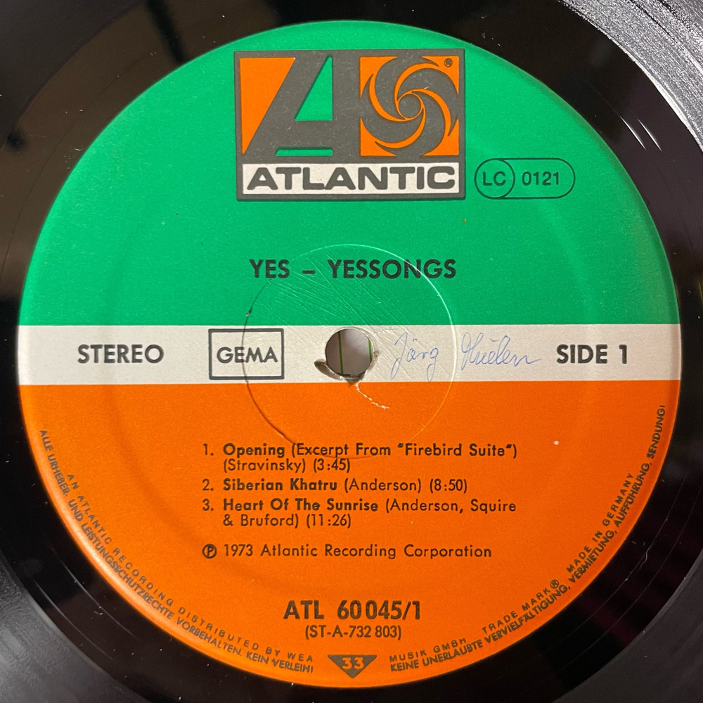 Винтажная виниловая пластинка LP Yes Yessongs (Германия 1973) Close To The Edge
