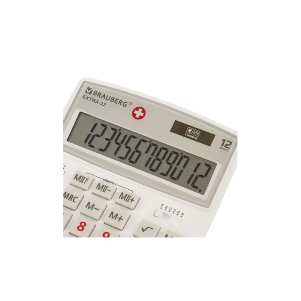 Калькулятор BRAUBERG EXTRA 12р /2 памяти/ (155*206) Белый, 12-WAB