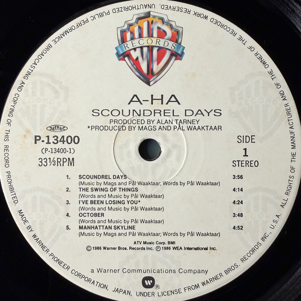 a-ha ‎– Scoundrel Days (Япония 1986г.)