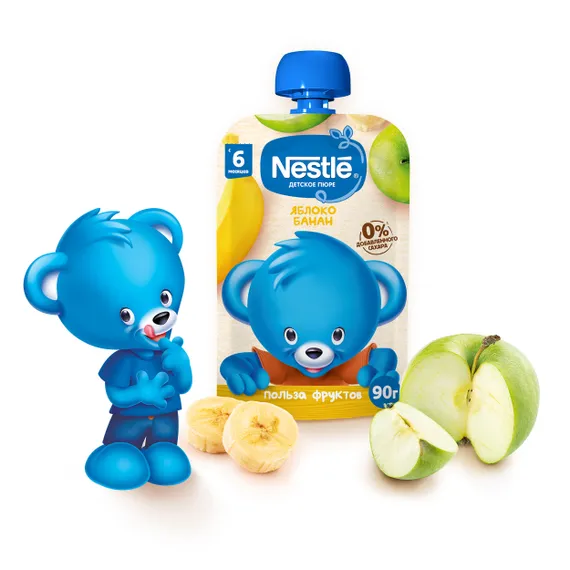Пюре Nestle Яблоко-банан с 6 мес 90 г