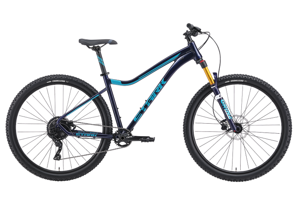 Велосипед 29" Stark'24 Tactic 29.5 HD р.18" темно синий/темно бирюзовый