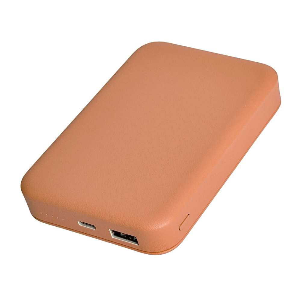 Powerbank магнитный с MagSafe Keephone Peekaboo 10000mAh кожаный оранжевый