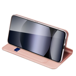Чехол книжка из PU кожи розового цвета от Dux Ducis для смартфона Xiaomi Redmi Note 14 4G, серия Skin Pro Series Case