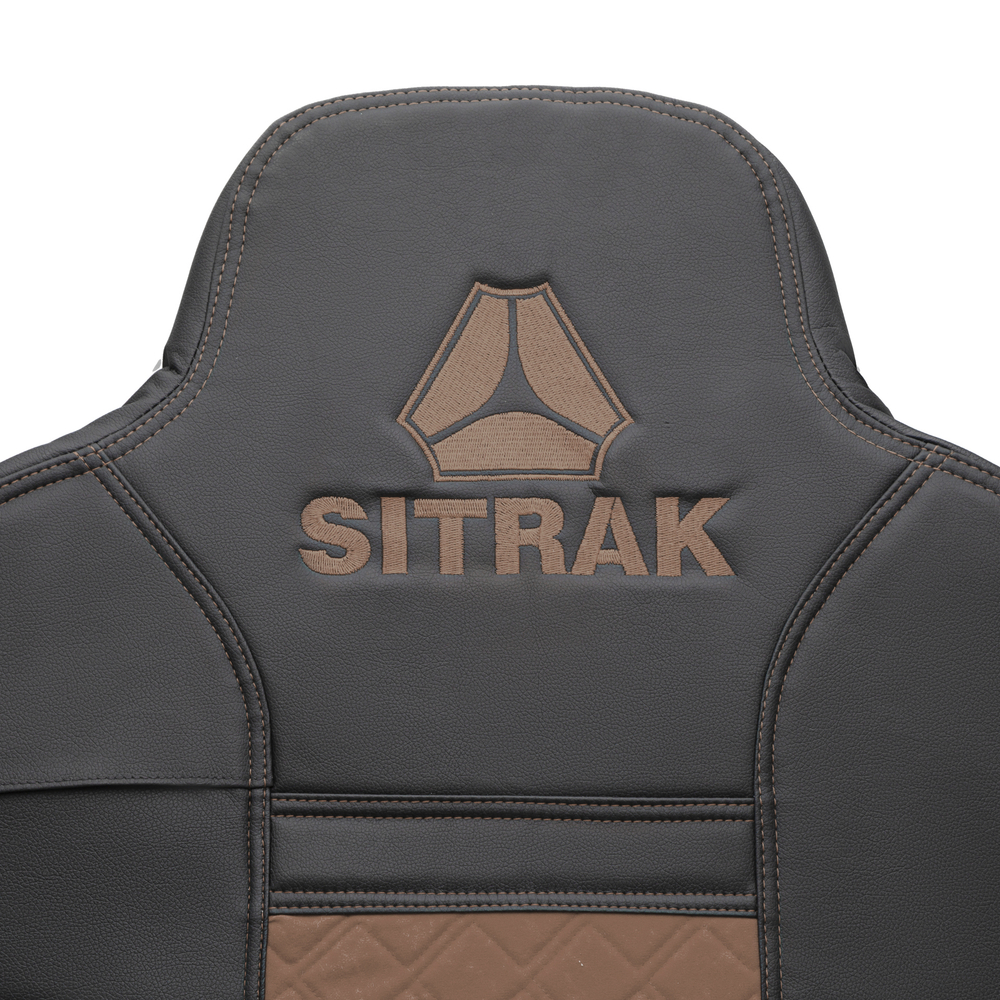 Чехлы Sitrak MAX; SITRAK C7H с 2024 г (экокожа, черный, коричневая вставка)