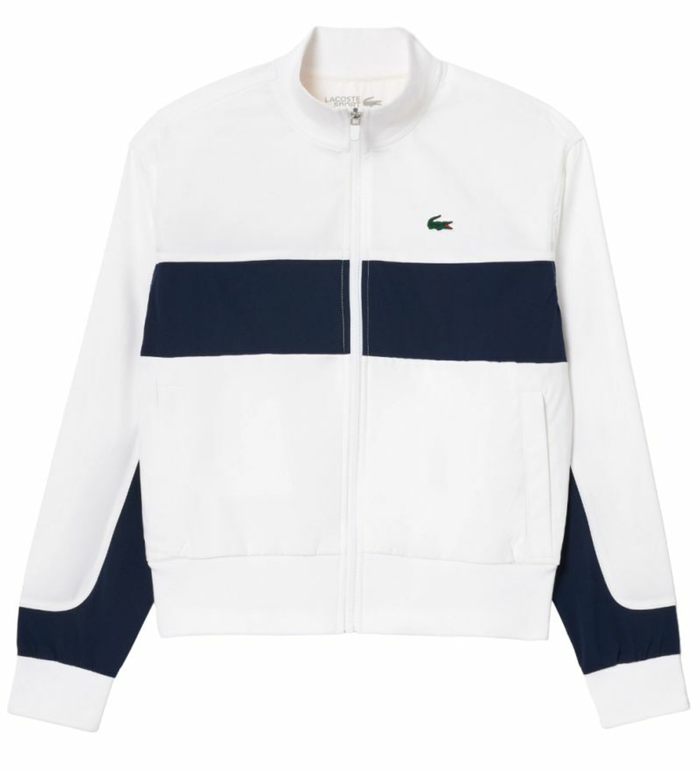 Женская Кофта теннисная Lacoste Ultra-Dry Colourblock Stretch Tennis Jacket - белый