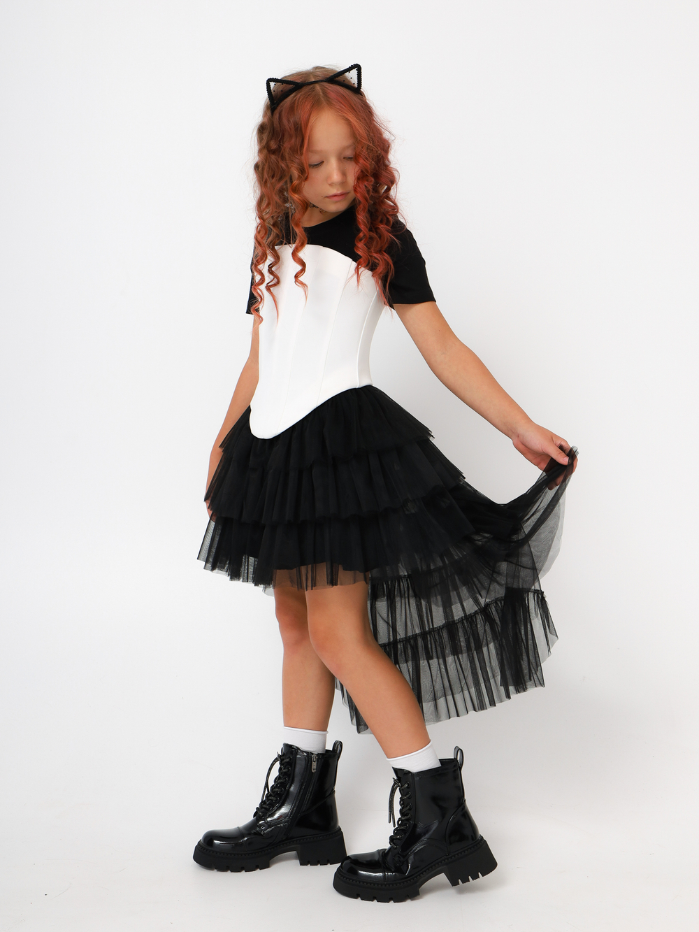 Юбка с хвостом, черная