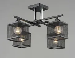 Люстра потолочная Rilon 5986/4 BK+CH (1), 4×40 Вт, хромированная и чёрная