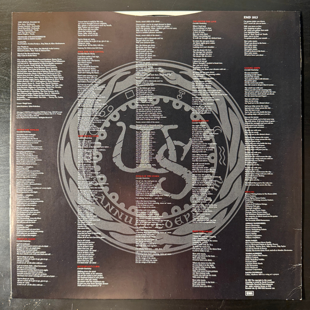 Whitesnake – Slip Of The Tongue (Англия 1989г.) Т