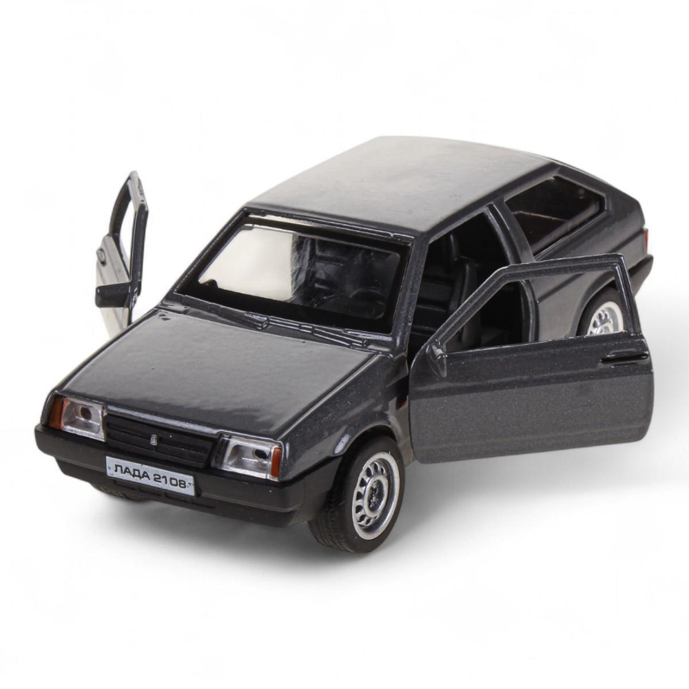 Модель ин. мет. "Lada-2108 Спутник" 12см. двери, багаж, серый, в коробка 2108-12-GY (Технопарк)