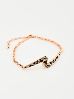 Браслет Молния с черными кристаллами Swarovski