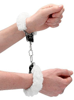 Пушистые белые наручники OUCH! White