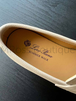 Бежевые кожаные лоферы Loro Piana Charms Walk
