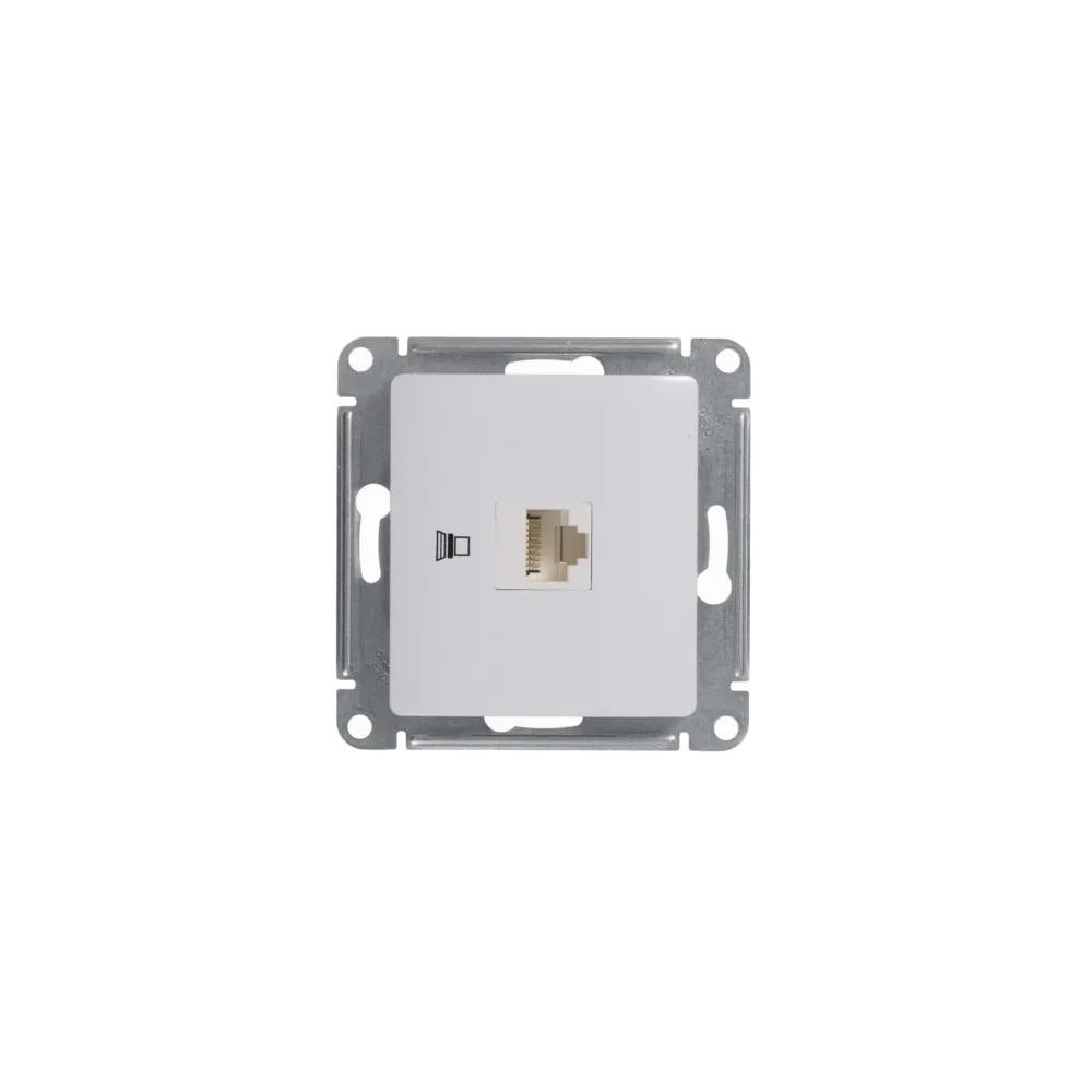 GLOSSA РОЗЕТКА компьютерная RJ45 кат. 5e, механизм, БЕЛЫЙ