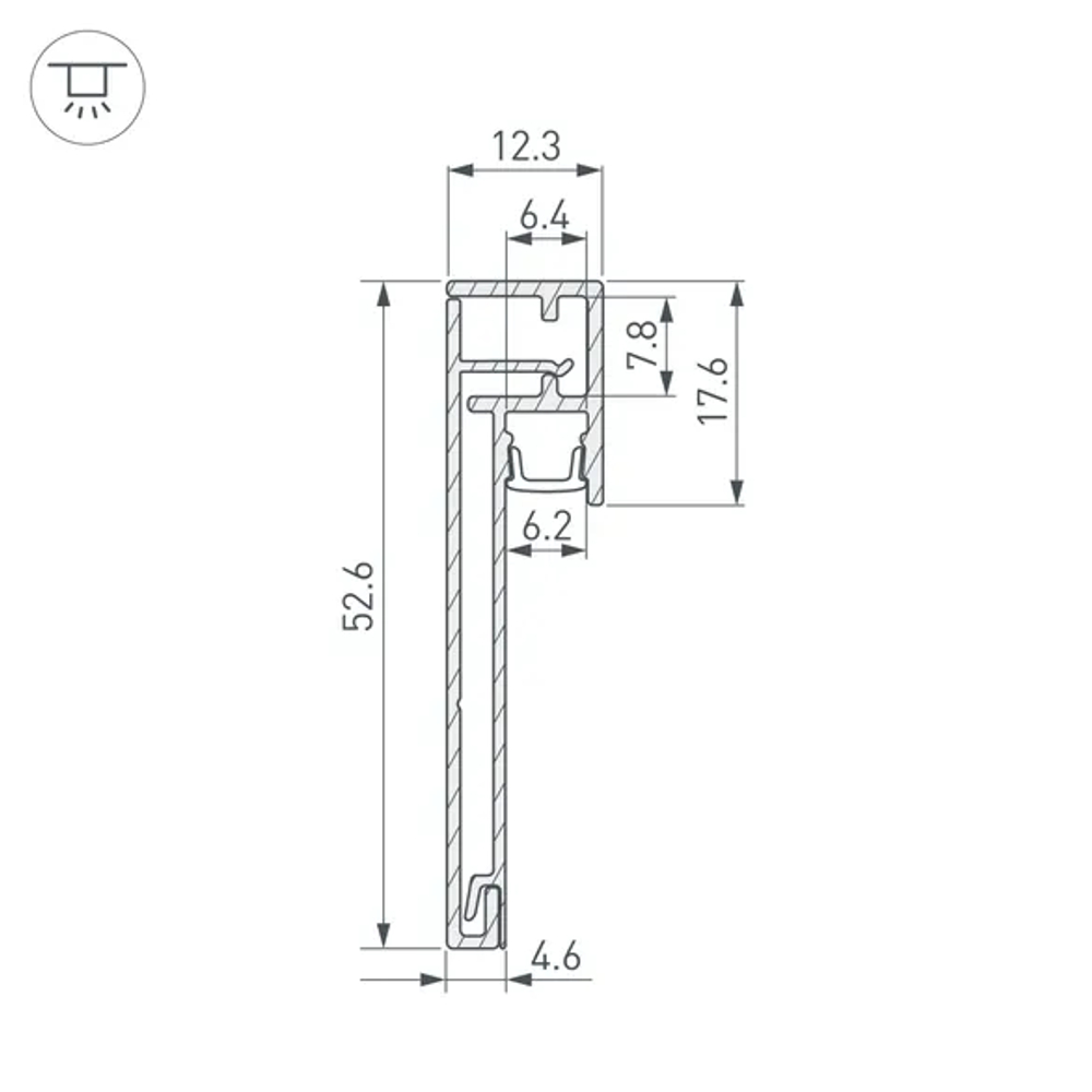 Профиль PLINTUS-H54B-2000 WHITE (Arlight, Алюминий) 046141