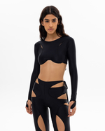 BLACK BUSTIER CROPPED TOP