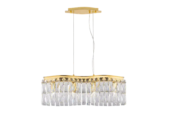Люстра подвесная NewRgy 5682E/4A GOLD+CLEAR, 4×40 Вт, золотая и прозрачная