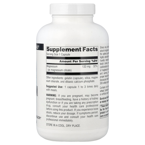 Source Naturals, цитрат магния, 133 мг, 180 капсул