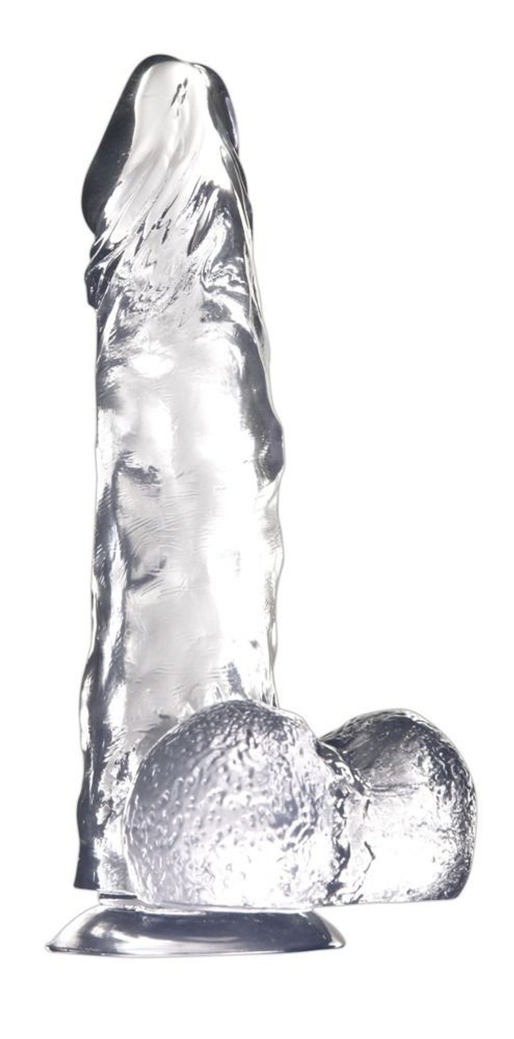 Прозрачный фаллоимитатор с мошонкой Dildo Luxy 8 - 21 см. (Цвет: прозрачный)