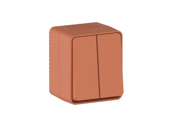 Выключатель двухклавишный IP54 Systeme Electric AtlasDesign Profi54 Терракотовый ATN547051