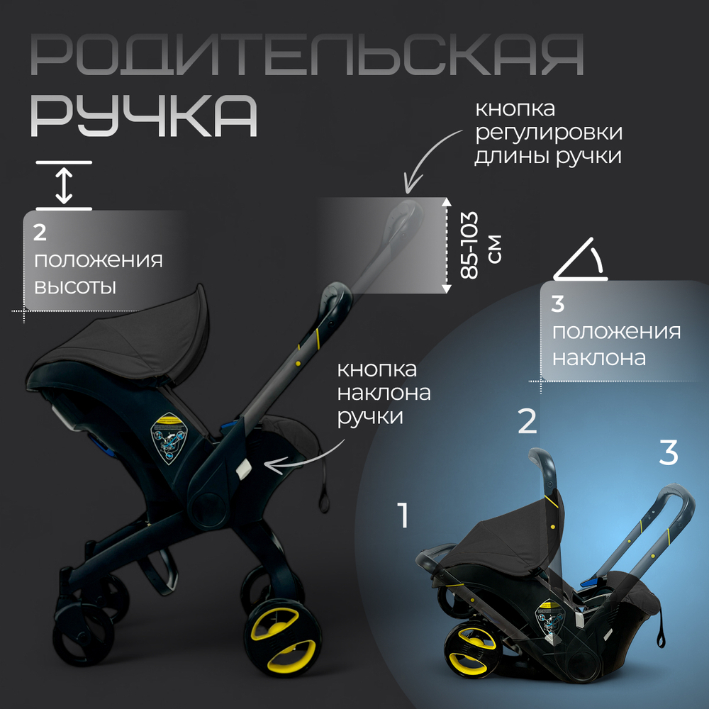 Коляска детская прогулочная BubaGo Mirco арт.BG 153-1 цвет Черный