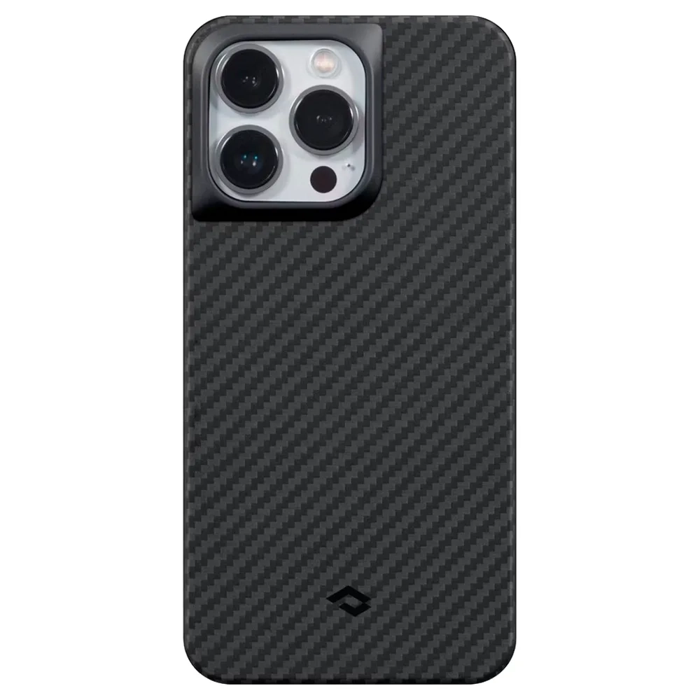 Чехол из арамидного волокна с поддержкой MagSafe PITAKA MagEZ Case Pro 3 1500D для iPhone 14 Pro Max, Black / Grey Twill (Cаржевое переплетение)