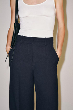 ZARA ШИРОКИЕ БРЮКИ — ZW COLLECTION, МОРСКОЙ СИНИЙ