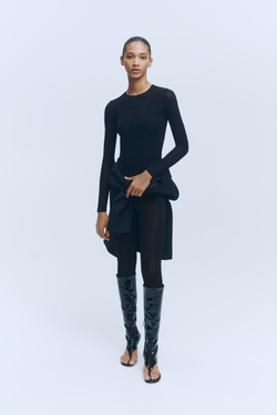 H&M X WARDROBE.NYC Прозрачные легинсы с лямками для ног, черный